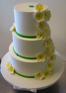 Tropical Flowers Wedding Cake.